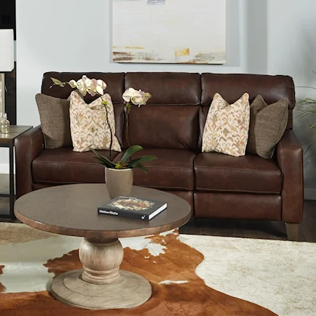 Transitional Wireless Double Reclining Power Plus Sofa with Pillows and USB Ports